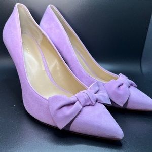 Ann Taylor Purple Suede Bow Heels